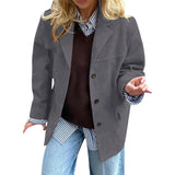 2025 Autumn And Winter Women's Brown Loose Pocket Long-Sleeved Blazer Women's Suit Casual HZ0108