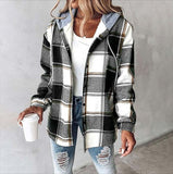2025 Leisure Hot Lady Casual With Big Lattice Coat Autumn And Winter New HZ0108