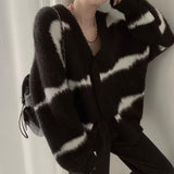 Soft Glutinous Sweater Coat Women Loose Korean Wearing Long-Sleeved Open Shirt 2025 Spring And Autumn Winter New V-Neck Knitting Top HZ0108