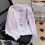 Sweet Soft-Creative Gentle Wind Sweater Woman 2025 Spring And Autumn Women's Round-Neck Loose Thin Knitted Shirt Coat Woman HZ0108