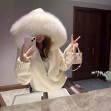 Korean Retro Autumn And Winter Knitted Cardigan Women Loose Leisure Long-Sleeved Woolen Hooded Sweater Coat Women HZ0108