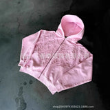 2025 Fashion Embroidery New Hooded Open-Necked Zip-Down Jacket Loose Men's And Women's Same Tunic HZ0108