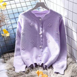 Nail Beaded Sweater Coat Women 2025 Autumn And Winter Women's Clothing College Style Age Reduction Knitted Cardigan Women HZ0108