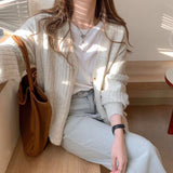 Autumn 2025 New Loose Retro Knitted Cardigan Women Lazy Wind Gentle Short Sweater Coat Wear HZ0108