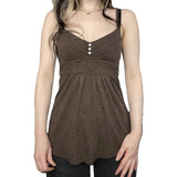 Vintage Strap To The Waist Thin Button V-Neck Sling Hottie Sexy Folds A Put On A Blouse HZ0107