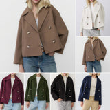 2025 Autumn New Women's Fashion Temperament Commuter Double Buckle Short Hair Coat HZ0108