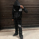 Y2k Vintage Gothic Hoodie 3D Digital Print Hik Hop Loose Hoodie HZ0108