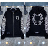2025 New Hromium Heart Jersey Cross Hoodie Casual Loose Men's And Women's Zipper Hoodie HZ0108