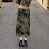 New Chinese Retro Glare Floral Print High-Rise Half-Dressed Tat-Bright Dress Thrombic Babes Straight Dress 2025 Summer Girl HZ0107