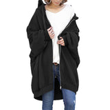 In The Autumn And Winter Of 2025, The New Women's Clothing Sexy Pure Color Loose-Fitting Hoodie Zip-Up HZ0108