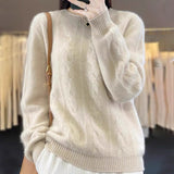 Mahua Sweater Women's Autumn And Winter 2025 New Loose Round-Neck Knitted Shirt Set Korean Version Of The Short Bottom Top HZ0108
