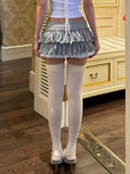 Sexy Sweet Spicy Wind Splicing Wooden Ear Girl Cake Skirt New Low-Rise Solid Half-Body Skirt HZ0108