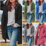 2025 Fashion Lady Hair Coat Solid Color Hooded Temperament Long Coat HZ0108
