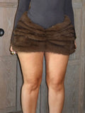 Women's Street People Side Folded Low-Waisted Hot Girls Hairy Ass Half Skirt Short HZ0107