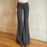 Vintage Simple Temperament Folded Low-Rise Casual Pants Women's Tau Woven Micro-Tuffs Trousers HZ0107