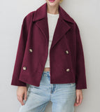 2025 Autumn New Women's Fashion Temperament Commuter Double Buckle Short Hair Coat HZ0108