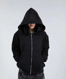 Spring Retro Y2K Water Wash To Make Old Cloth Hoodie Street Trend Men And Women's Same Zippered Sweater HZ0108