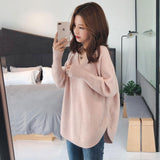 2025 Autumn And Winter Women's Gas Base Knitted Shirt Loose Open Fork Low-Collar Thin Set Korean Version Of Lazy Sweater HZ0108