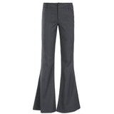 Vintage Simple Temperament Folded Low-Rise Casual Pants Women's Tau Woven Micro-Tuffs Trousers HZ0107