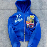 Autumn Jacket New Fashion Loose Cardigan Personality Street Wind High Street Hooded Zipper Jacket Jacket HZ0108