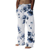 2025 Men's Trousers 3D Digital Printing Velvet Broad Leg Pants POD Set HZ0108