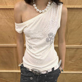 Spice Girl-Style Flower Print Collar Collared Shoulder Dress Summer Slim Slimless Sleeveless Bottom With Waistcoat Woman HZ0107