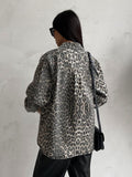 High-End Leopard-Print Denim Jacket Women Spring 2025 New Loose Casual Fashion Cardigan Women HZ0108
