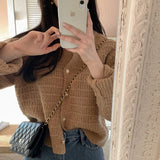 Early Autumn Coat Korean High-Grade Small Fragrant French Retro Knitted Cardigan Female Students' Small Design Sense Of Age Reduction HZ0108