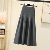Thick Knitted Skirt Women's Autumn And Winter Women's Shading Crotum Long Yarn Dress With A-Shaped Skirt HZ0108