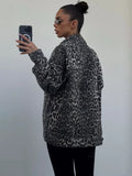 High-End Leopard-Print Denim Jacket Women Spring 2025 New Loose Casual Fashion Cardigan Women HZ0108