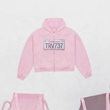 Ins Personality Print Zippered Sweater Long-Sleeved Hoodie Hoodie Retro Coat Street Trendy Y2k HZ0108