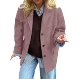 2025 Autumn And Winter Women's Brown Loose Pocket Long-Sleeved Blazer Women's Suit Casual HZ0108