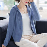 Hooded Sweater Coat Women In The Spring And Fall Of 2025 New Casual Blouse Knitted Shirt Small Outside Coat HZ0108
