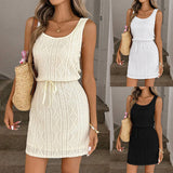 Tiktok 2026 New Lady Coloring Collar Sleeveless Knitted Dress HZ0108