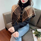 2025 Autumn And Winter Women's High-Collar Knitted Sweater Korean Version Of The Design Tid Sycoa Shawl Two Knitted Open Shirt HZ0108