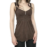 Vintage Strap To The Waist Thin Button V-Neck Sling Hottie Sexy Folds A Put On A Blouse HZ0107