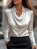 15 Color 6-Code 2025Wish Simple Collar Shirt Collar Lady HZ0108