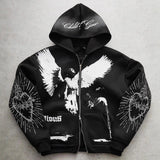 Y2K Trendy Fashion High Street Personality Hip-Hop Hoodie Men's And Women's Letter Sticker Cloth Jacket HZ0108