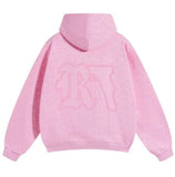 2025 Men's Print Dark Hot Diamond Black Series Youth Leisure Trend Long-Sleeved Hooded Jacket HZ0108