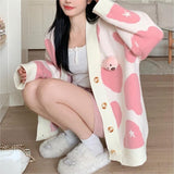 Soft Glutinous Design Thin Sweater Jacket 2025 Autumn And Winter Languid Bear Girl Knitted Open Shirt Women Loose HZ0108