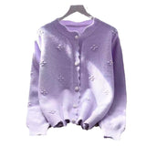 Nail Beaded Sweater Coat Women 2025 Autumn And Winter Women's Clothing College Style Age Reduction Knitted Cardigan Women HZ0108