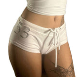 Spice Girls Digital Hot Diamond Drawstring With Low-Low-Low-Sleeding Hot Pants Show Thin Sports Shorts Fashion Sexy Casual Pants Woman HZ0107