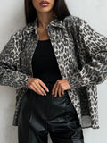 High-End Leopard-Print Denim Jacket Women Spring 2025 New Loose Casual Fashion Cardigan Women HZ0108