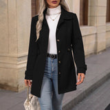 2025 Autumn And Winter New Products In The Long Temperament Of The Coat Collar Button Temperament Repair Hair? HZ0108