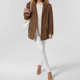 2025 Autumn And Winter Women's Brown Loose Pocket Long-Sleeved Blazer Women's Suit Casual HZ0108