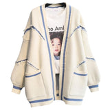 2025 Autumn And Winter Women's Version Of Loose Letter Thick Thick Knitted Cardigan In The Long Sweater Autumn Winter Coat Woman HZ0108