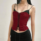 Spice Girls Hit The Color Fake Two Woven Straps To The Waist Thin Slings Small Vest Temperament Bosom Pure Desire Blouse HZ0107