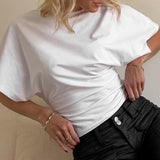 Personalized Street Casual Round Collar Collar Loose Blouse Lazy Windy Fashion Umbilical Long-Sleeved T-Shirt HZ0108