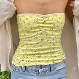 2025 Girl Small Broken Flower Hollow Folded Folded Sweet And Stylish Summer Refreshing Vest Woman HZ0107