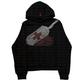 Harajuku High Street Vintage Bandage 3D Print Casual Street Style Pocket Hoodie Hoodie Fashion Women's Clothing HZ0108